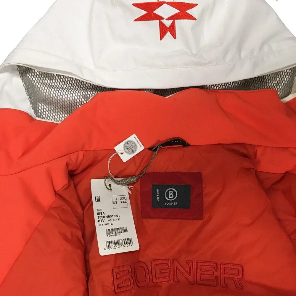 NEW $795 Bogner Unisex Kids Jacket! US XXL   Orange White & Navy  Waterproof